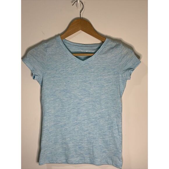 Girl's Cherokee V-Neck T-Shirt Size M 7/8 Turquoise Gaiety - Picture 1 of 3